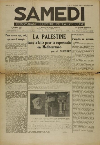 Samedi N°03 ( 22 janvier 1938 )